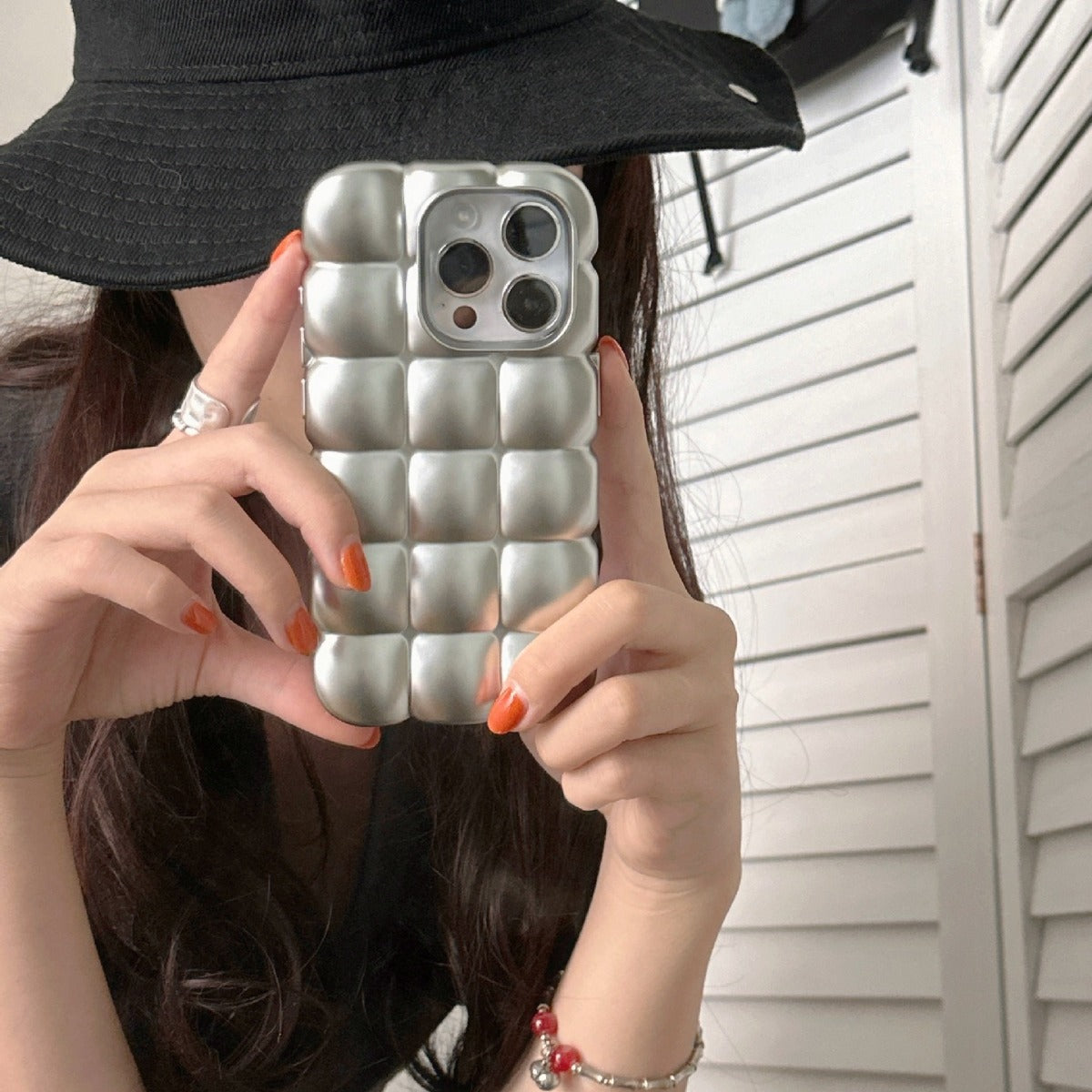 Électroplaquage Egg Waffle Matte Dossier téléphonique