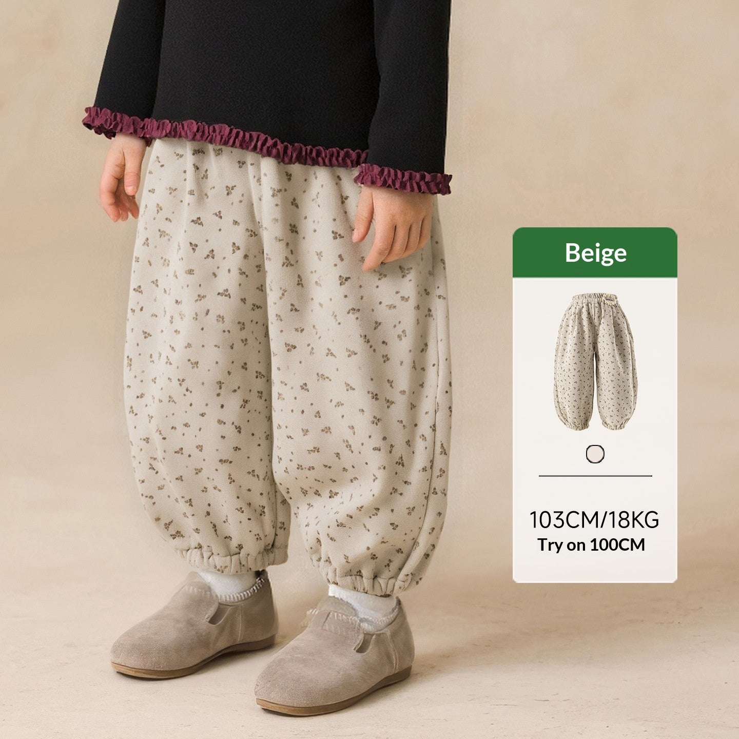Artistique Petits-floraux Enfants Cravate polyvalente Pantalons en bois