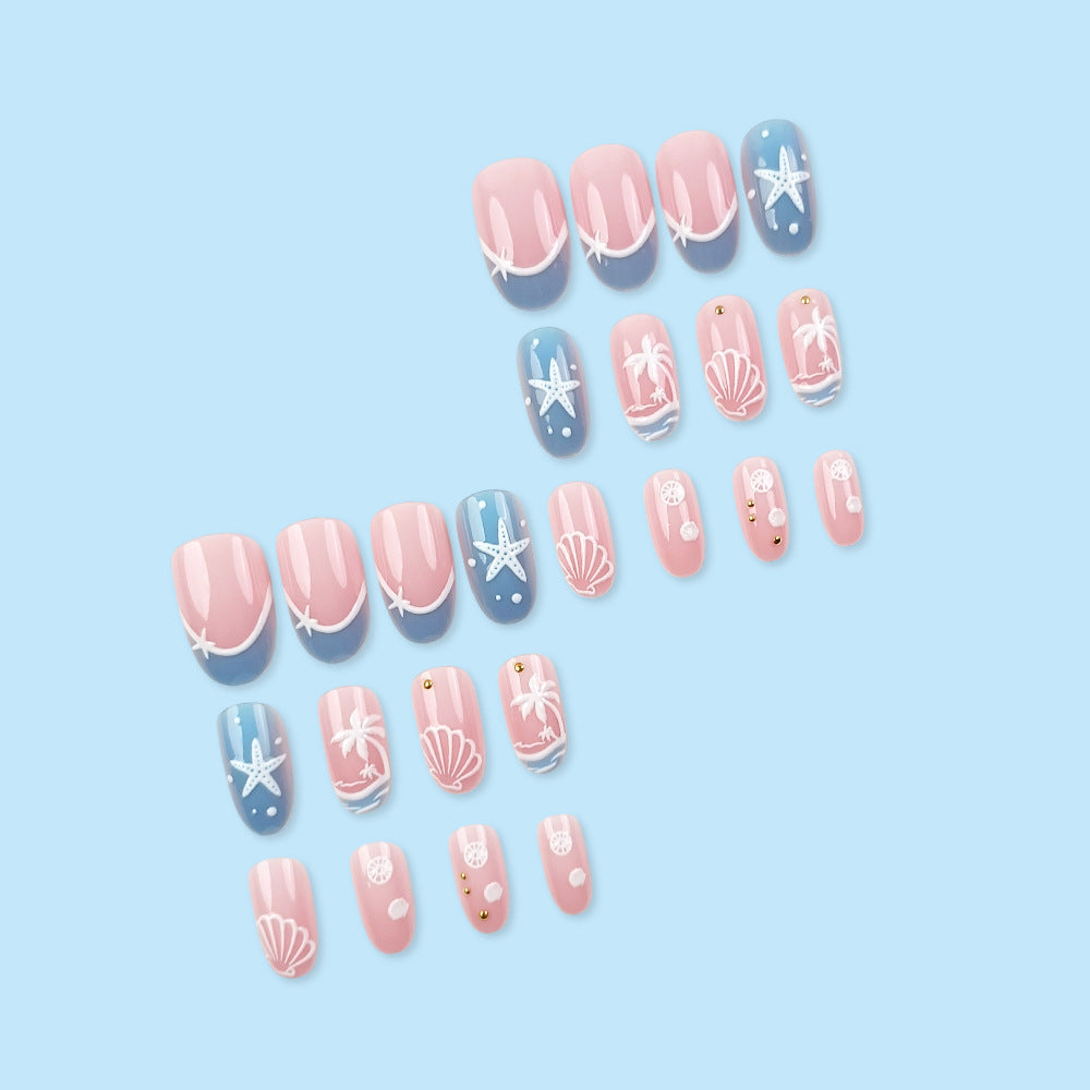 24 pièces de ongles artificiels ovales courts