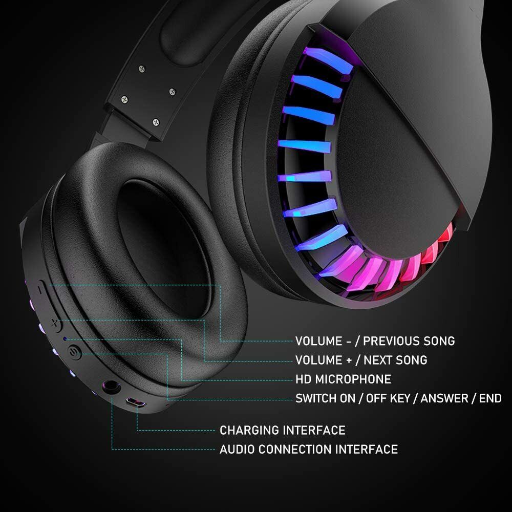 Casque de jeu Bluetooth sans fil AU Casque stéréo pour téléphones portables Ipad