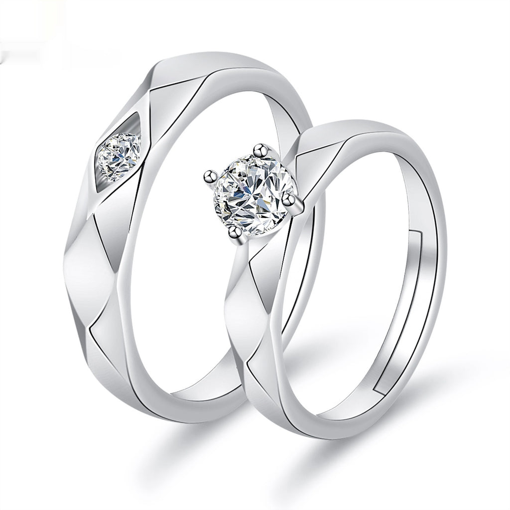 Moissanite Engagement Couple Anneaux Couple
