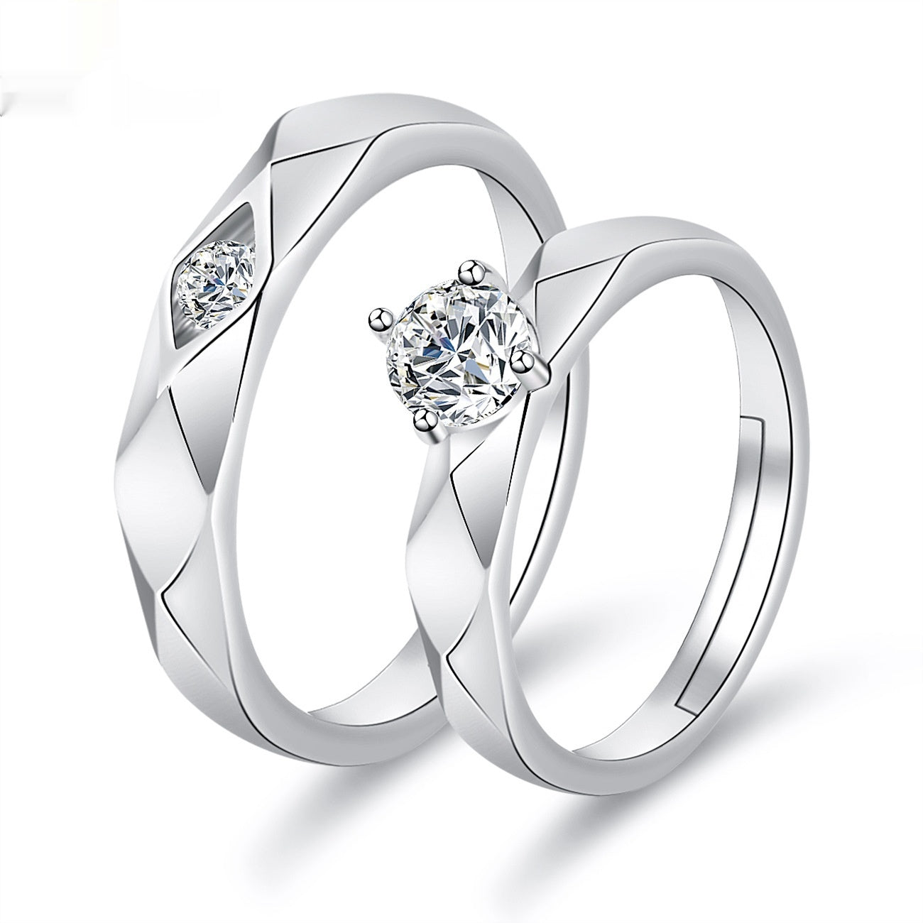 Moissanite Engagement Couple Anneaux Couple