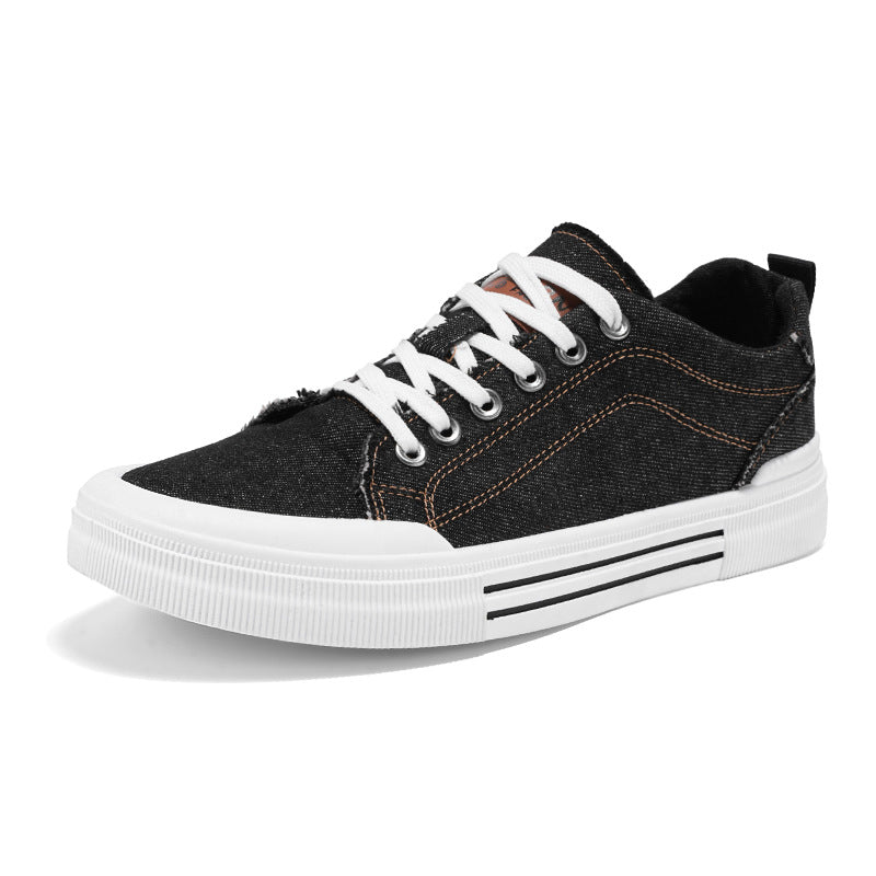 Homme style coréen Fashion Plus Taille Low-top Denim Casual Sneakers entièrement appariés
