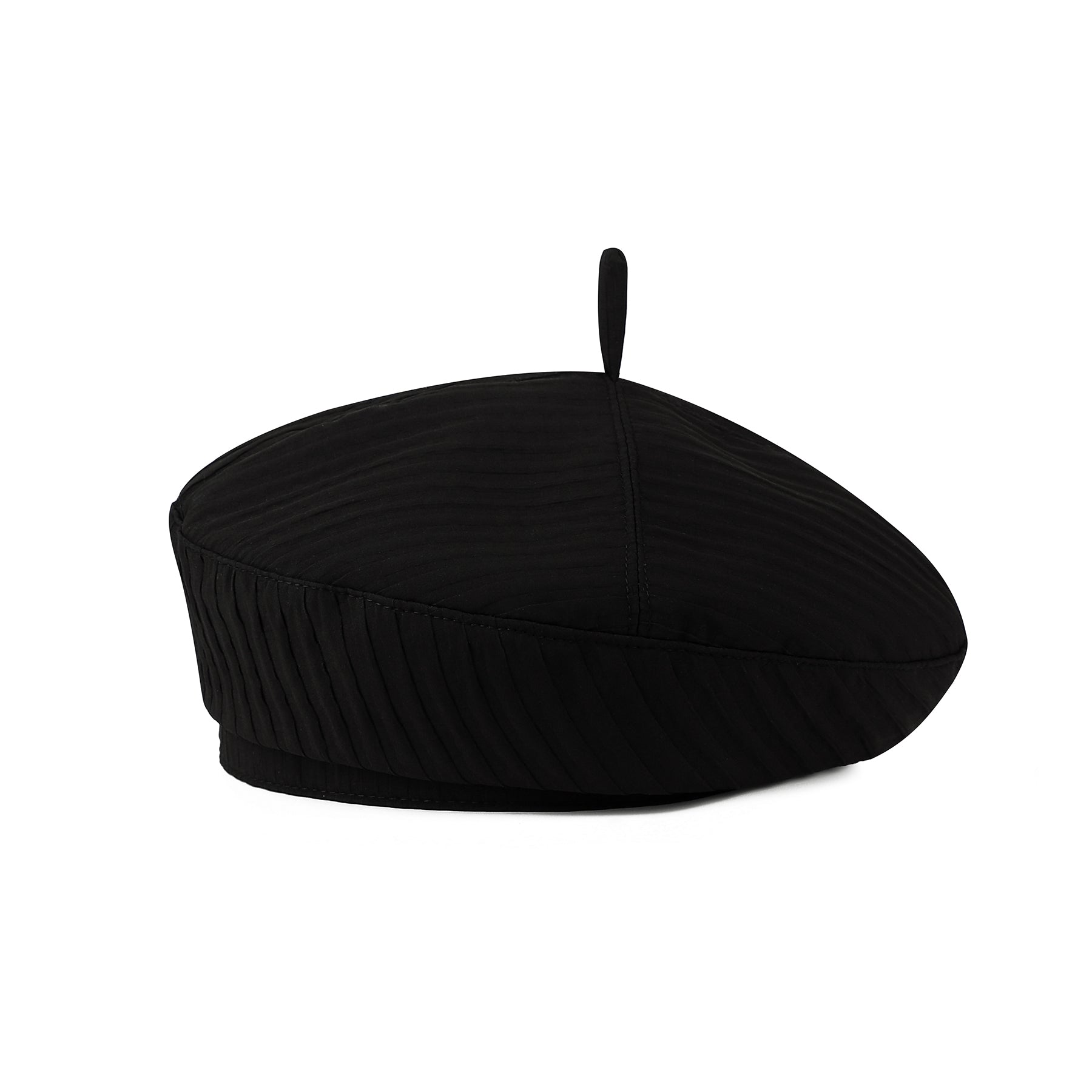 Le Solid Color Vertical-Striped plissé simple et fashionable Bonnet est approprié pour Out