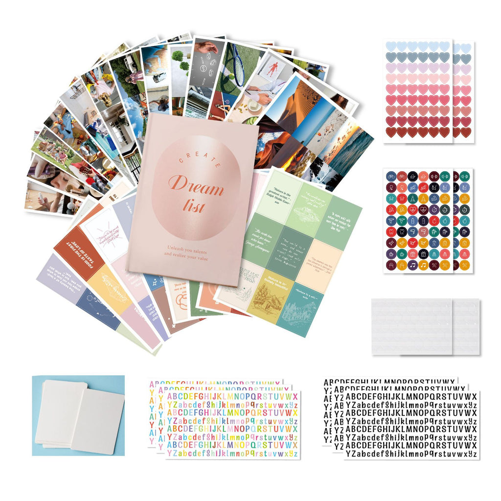 Inspirational Dream Cut lettre Sticker Vision Board Livre costume