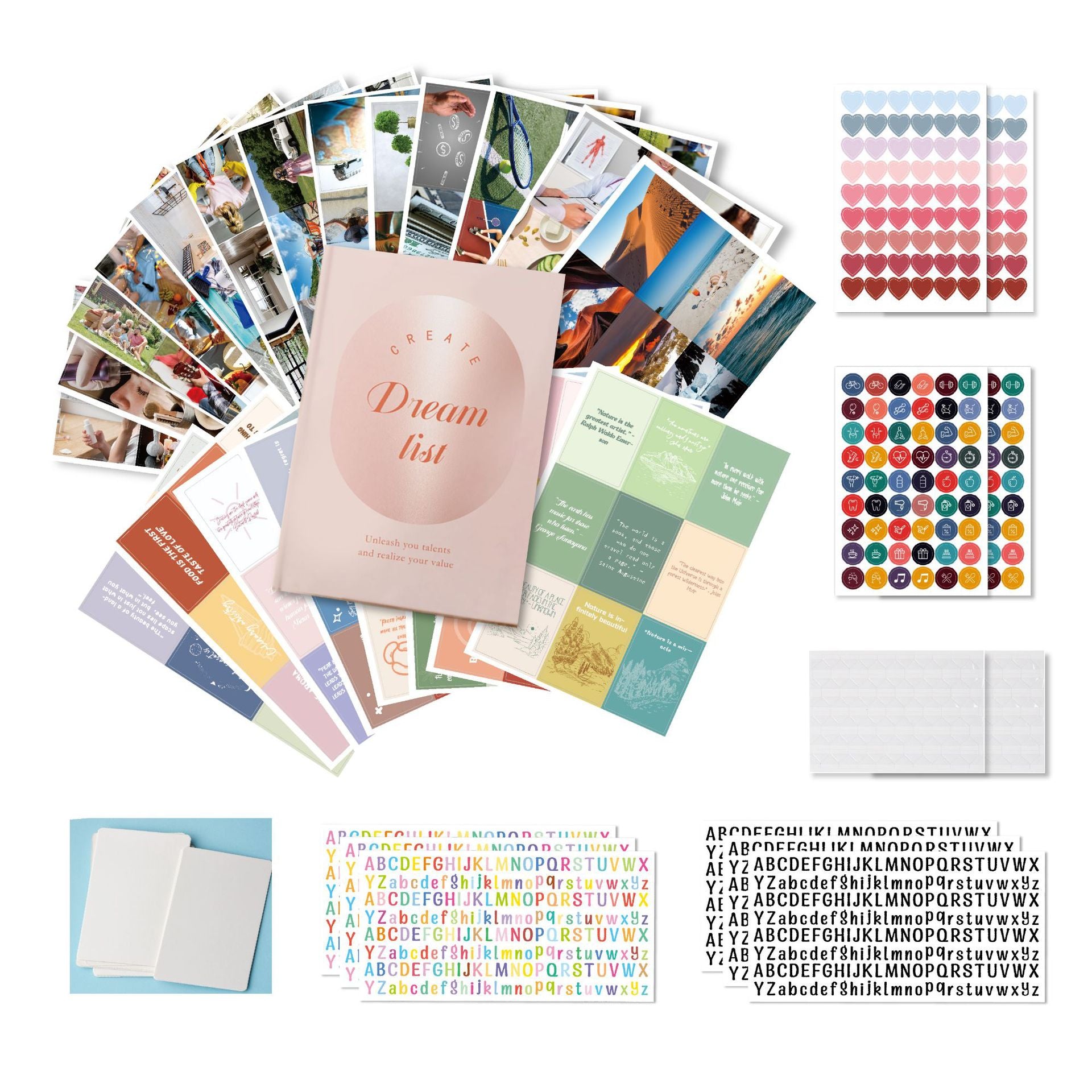 Inspirational Dream Cut lettre Sticker Vision Board Livre costume