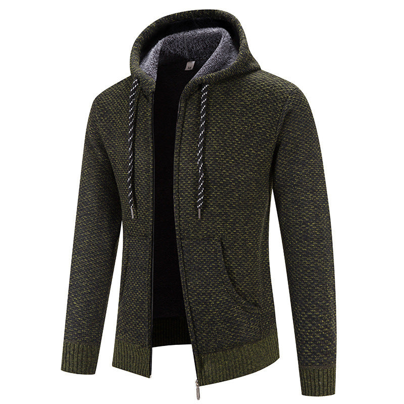 Cardigan en tricot pour hommes avec doublure en polaire