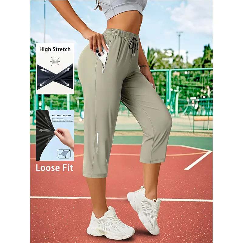 Pantalons de culture en glace à séchage rapide casual sportif pour femmes