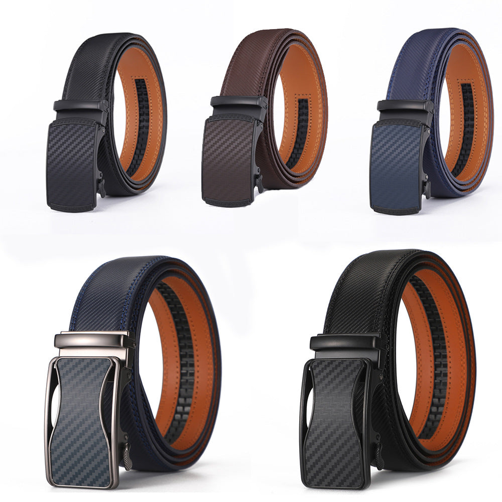 Ceinture en cuir seconde couche pour hommes avec boucle automatique