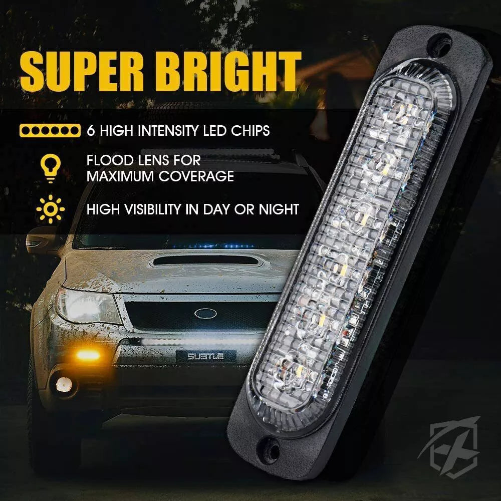 4X12V 24V 6 LED Strobe Flashing récupération Lightbar Camion lumières Nouveau