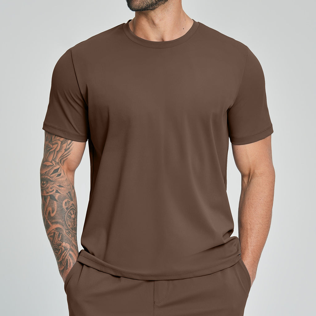 T-Shirt de fitness casual homme cou-équipage