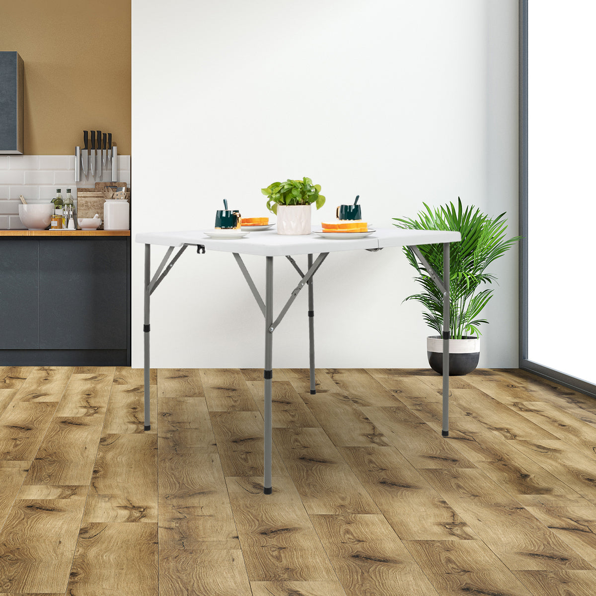 Table carrée pliable de 34 pouces
