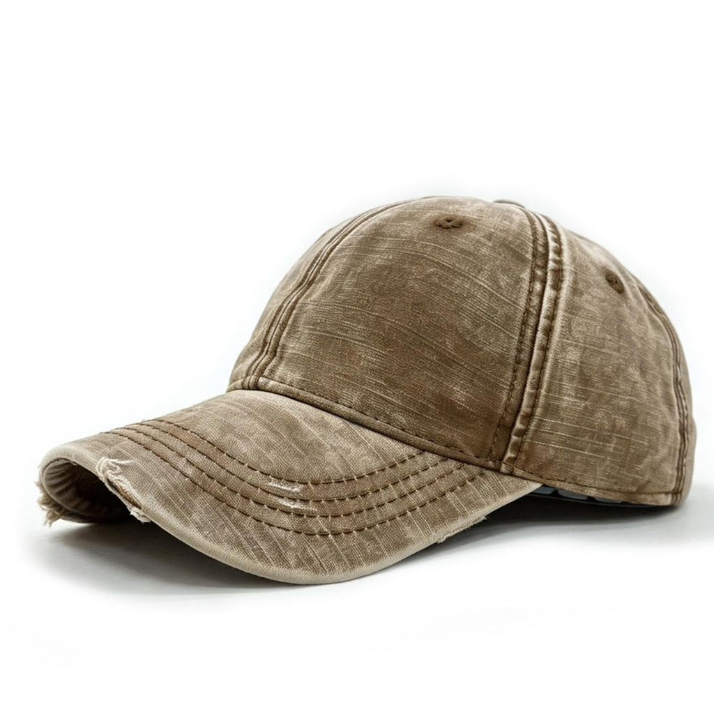Street Fashion Retro Détresse Denim Holey Casquette de baseball avec haut doux et casual courbé B