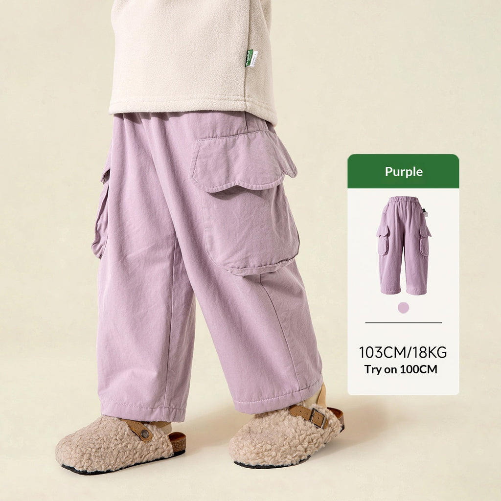 Pantalons de travail pour enfants à deux manches en polaire