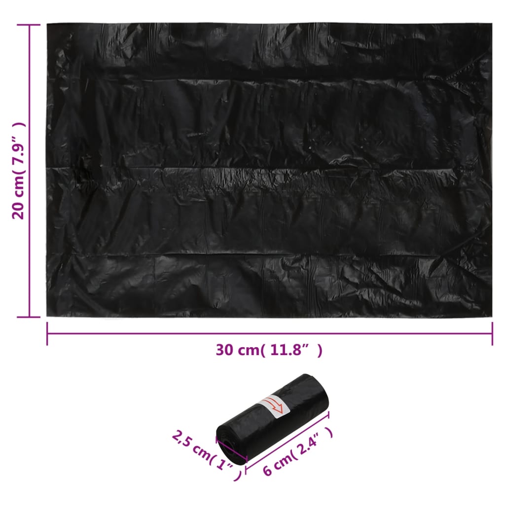 Sacs pour chien 750 pièces. Noir 30x20 cm PE