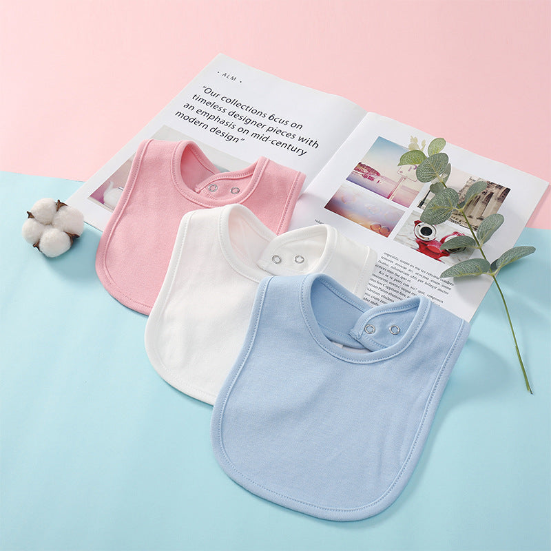 Bébé Produits Coton Bib de couleur solide avec boucle cachée Serviette Salive Multi-couleur En option