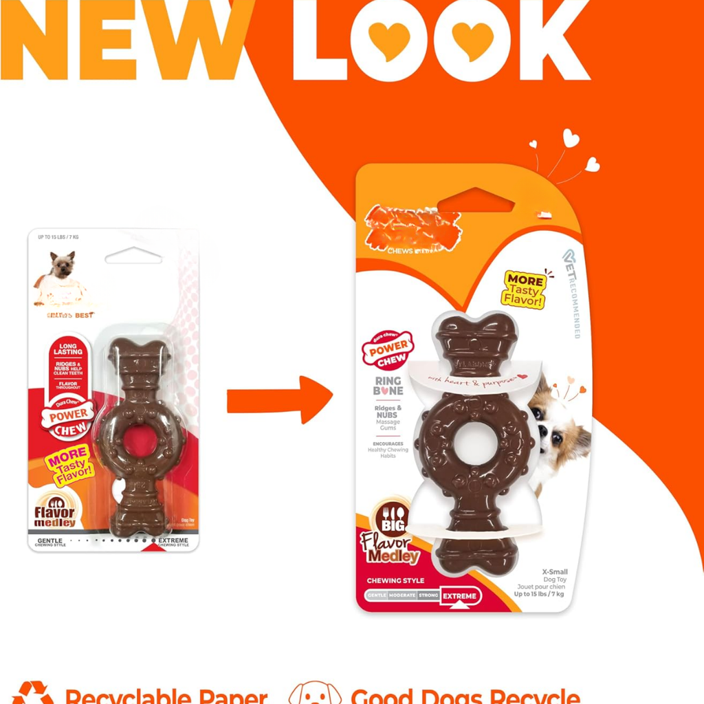 Power Chew Ring Bone Dog Toy Flavor Medley
