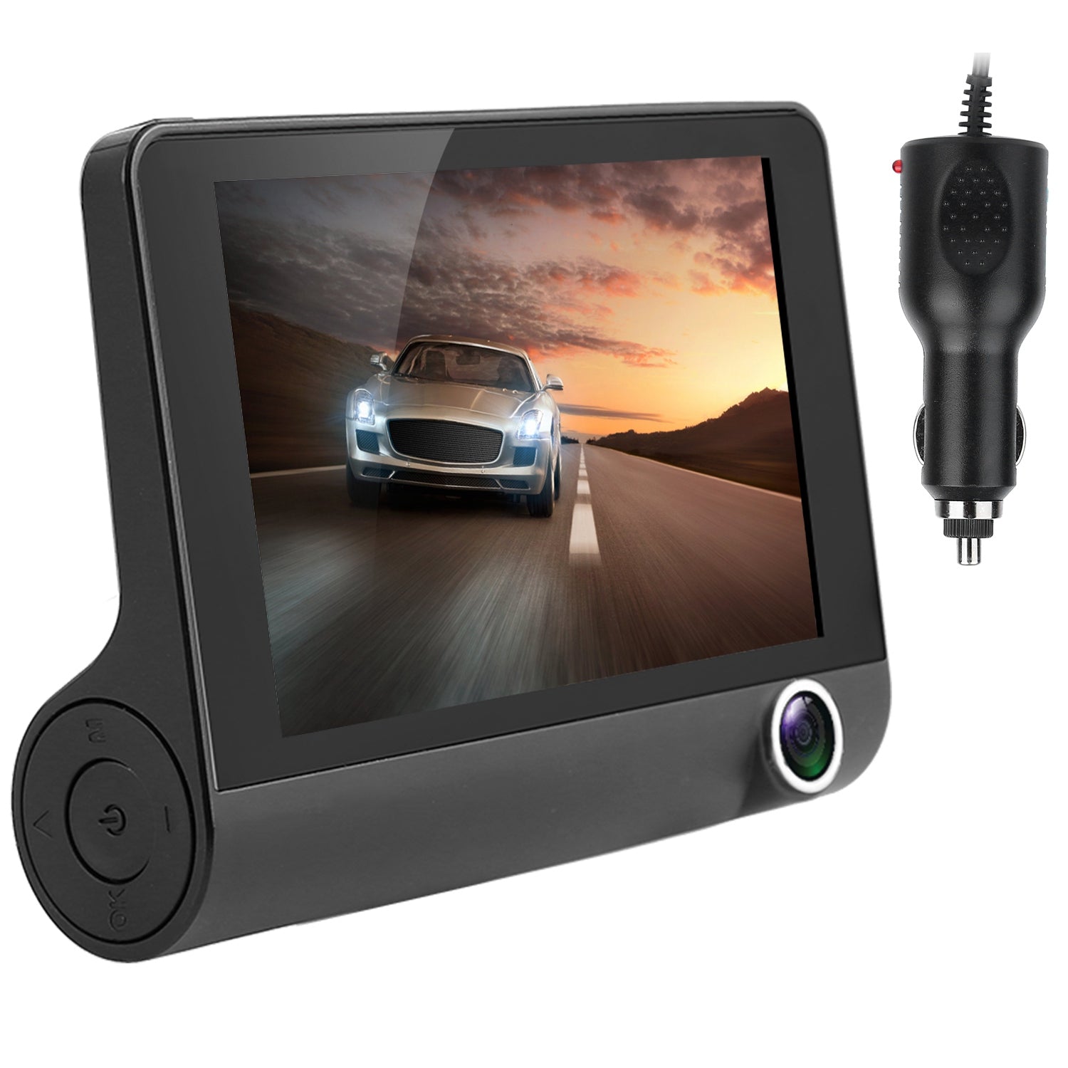 1296P Voiture DVR Dash Camera 4En 3 Lens Vehicle Drive Recorder Enregistrement sans couture