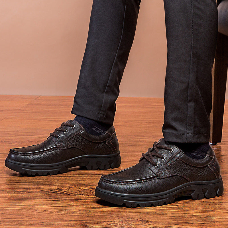 Chaussures en cuir de plein air Bas-coup Dentelle-up Casual Chaussures Cowhide Work Bottes