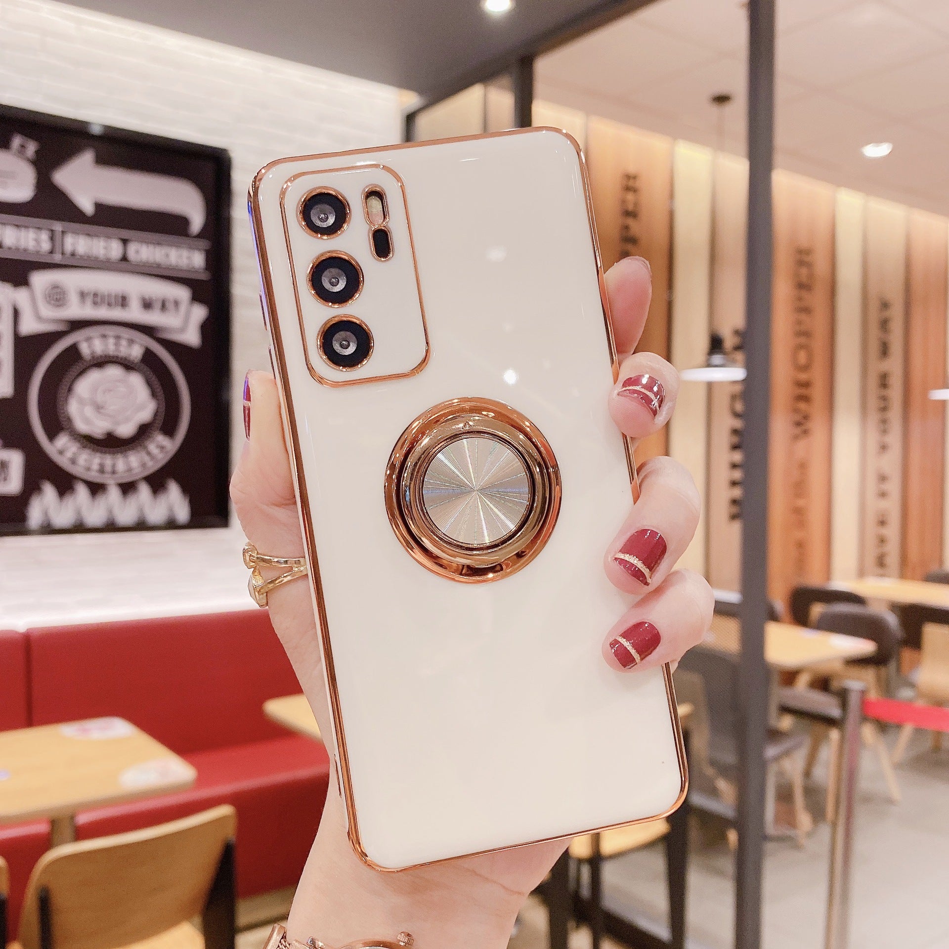 Téléphone portable Shell P40PRO Bague boucle magnétique voiture M40 Electroplating Fine Trou Non