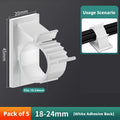 Porte-tuyau sans perforation-blanc-extra grand [paquet de cinq]-sac