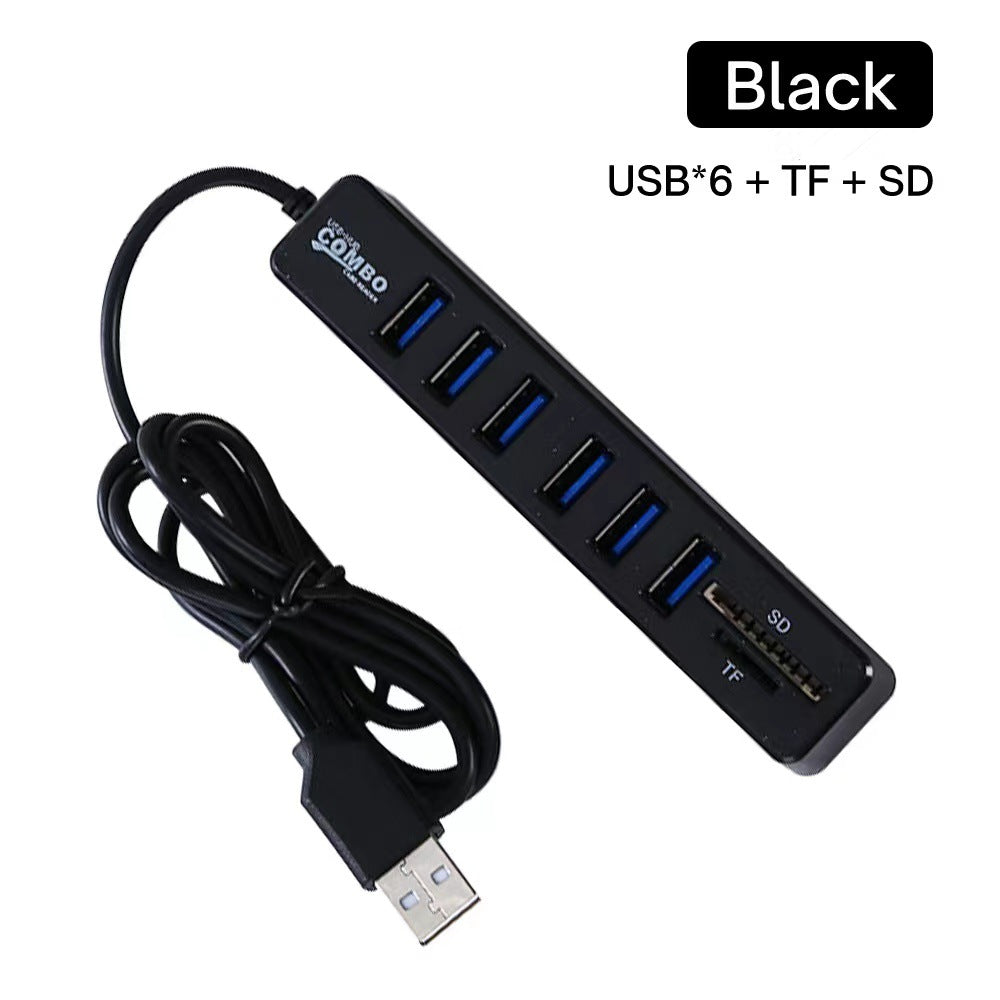 1 M USB déconcentrateur ligne HUB COMBO HUB lecteur de carte TFSD 6 Plus 2