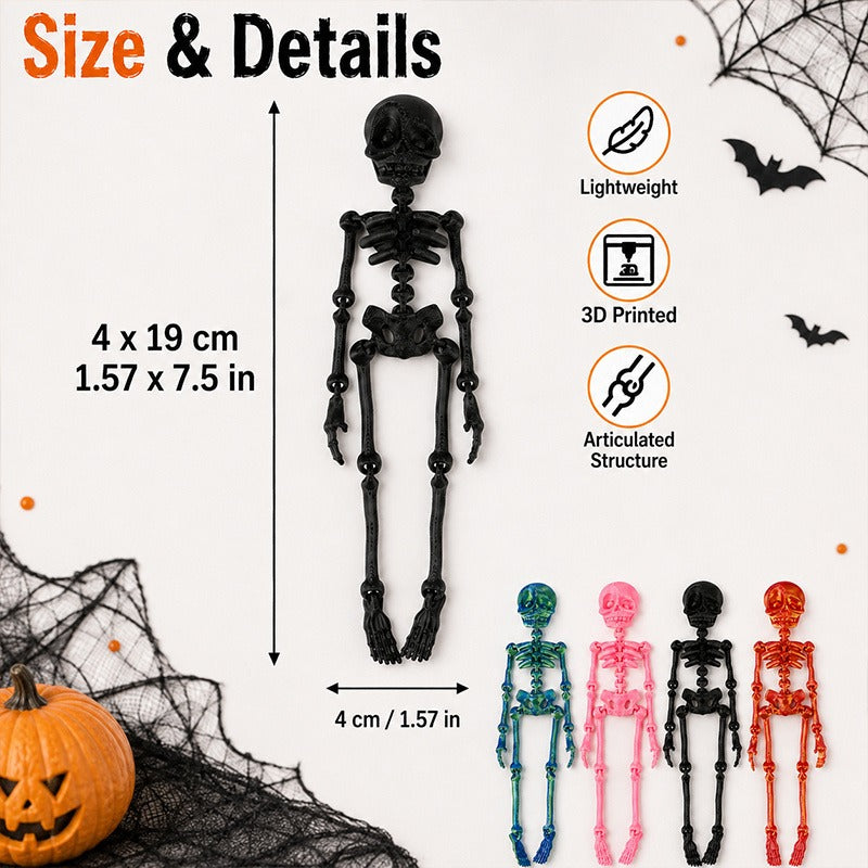 Aimants de réfrigérateur à squelette imprimé 3D 4PCS