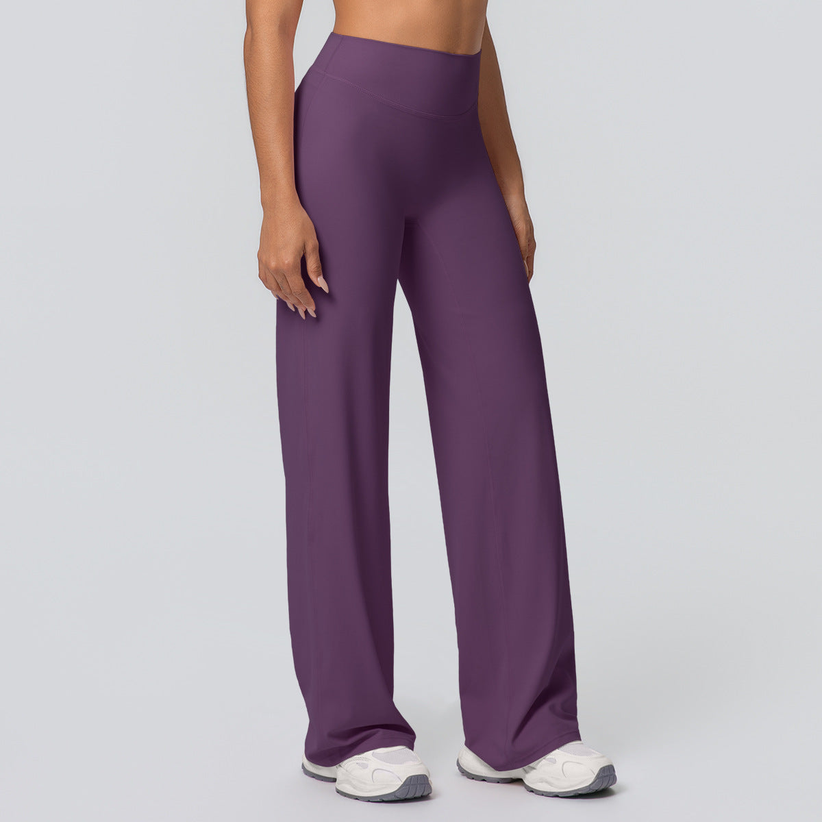 Pantalon de yoga en couleur solide, taille haute C'est un coup de pied