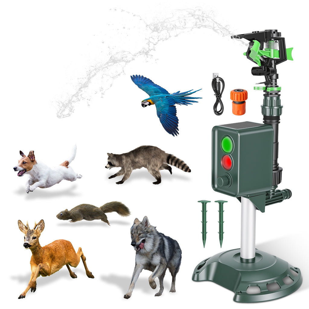 Capteur de mouvement à énergie solaire Sprinkler d'origine animale avec lumière clignotante animal extérieur