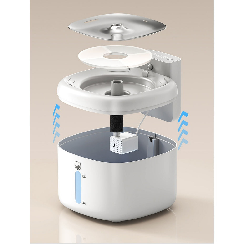 Fontaine d'eau pour animaux de compagnie filtrée sans fil intelligente