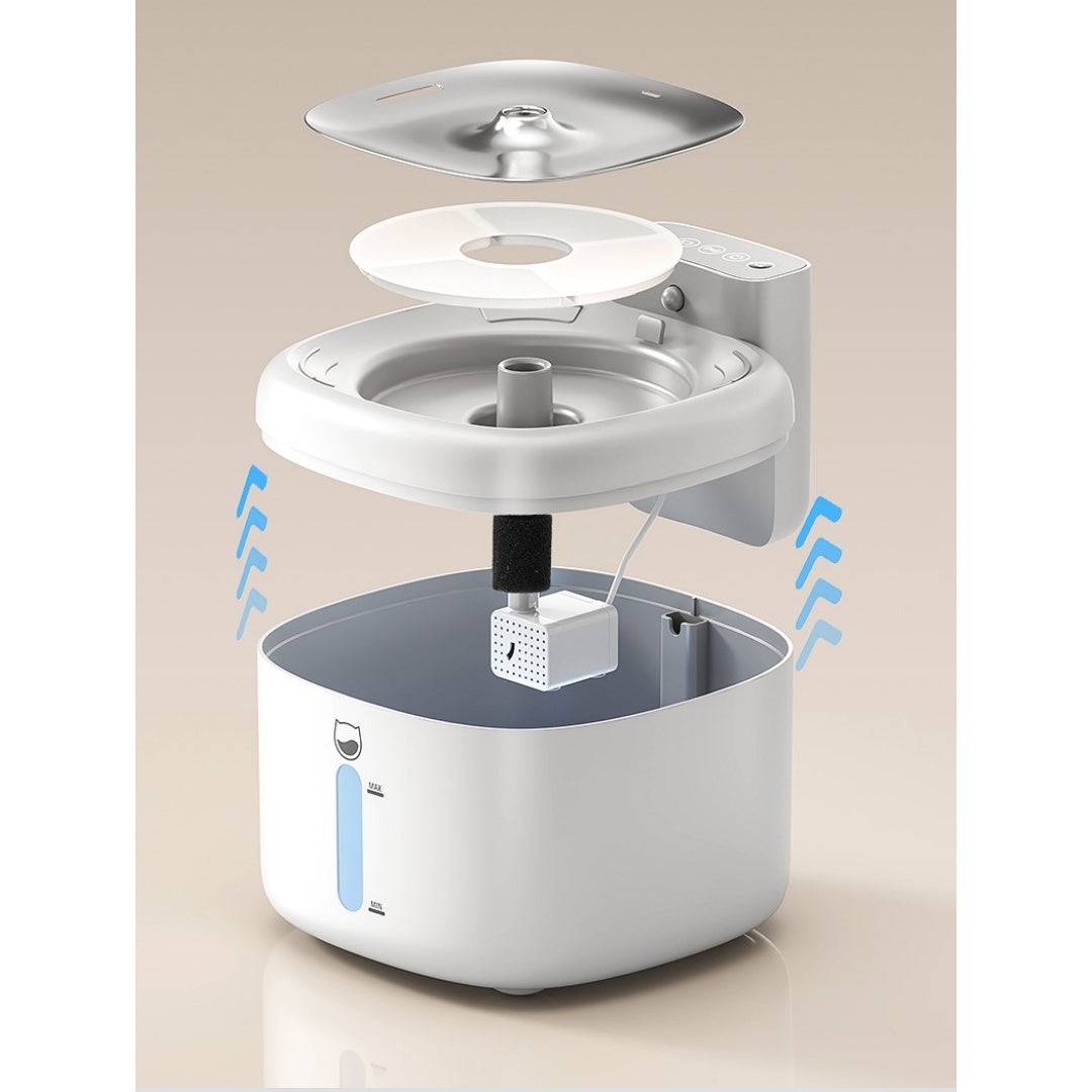 Fontaine d'eau pour animaux de compagnie filtrée sans fil intelligente