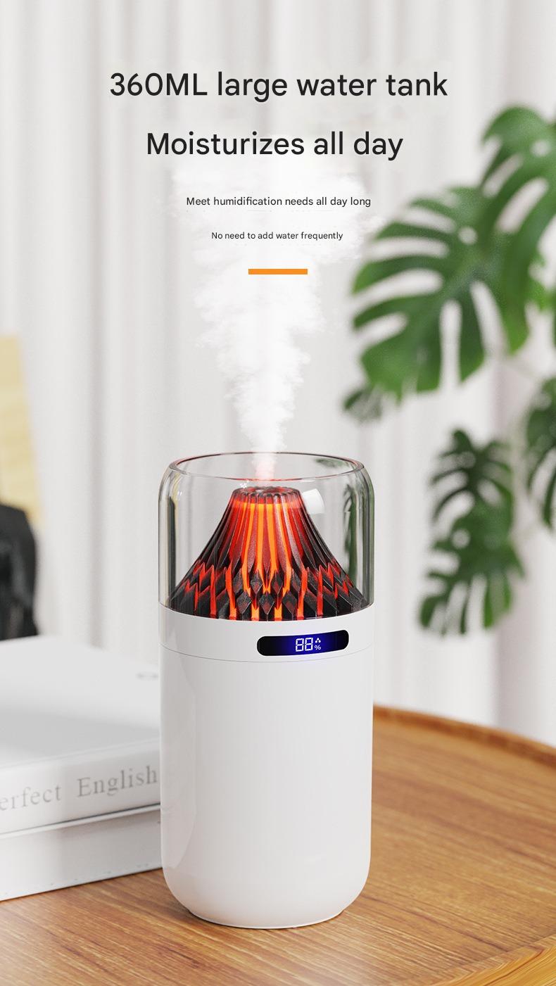 Volcan USB Humidificateur Compact Batterie-Powered Digital Display Car Aromatherapy Charger A