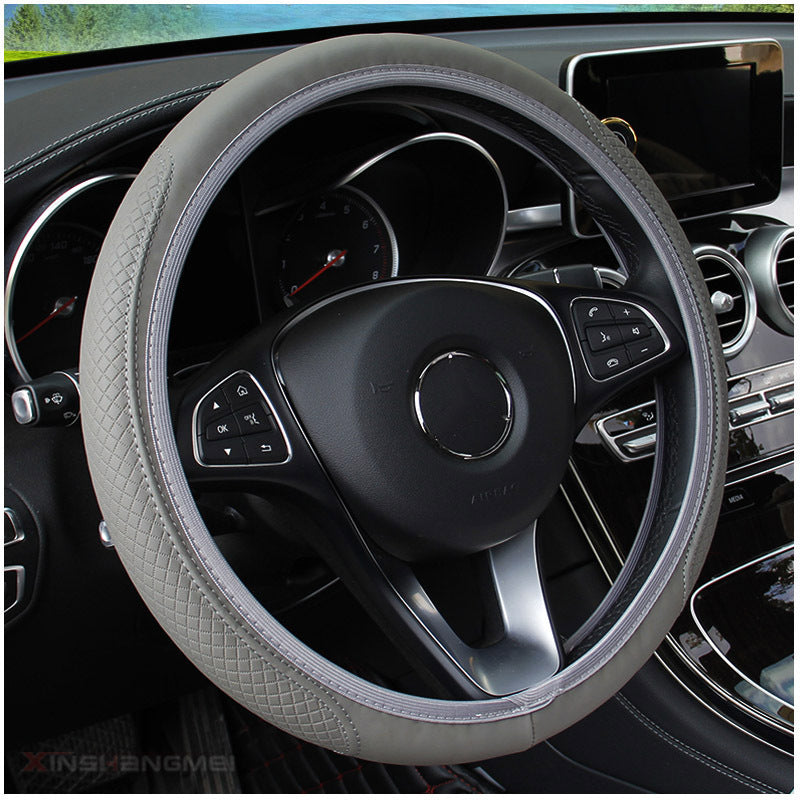 Couverture de volant de voiture Fibre en cuir double cercle