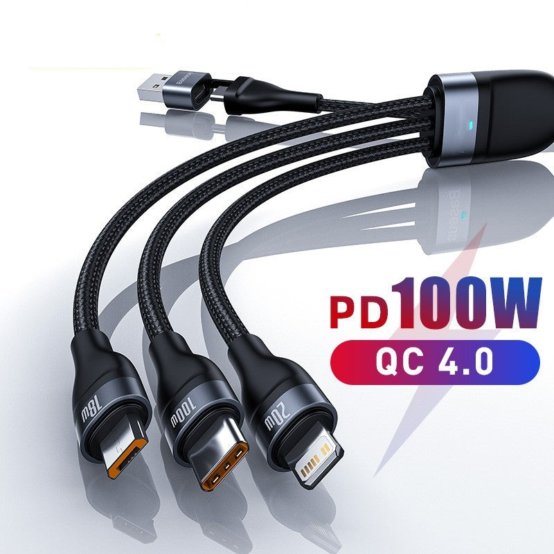 3 en 1 câble USB C pour IPhone 14 Pro 11 câble chargeur 100W