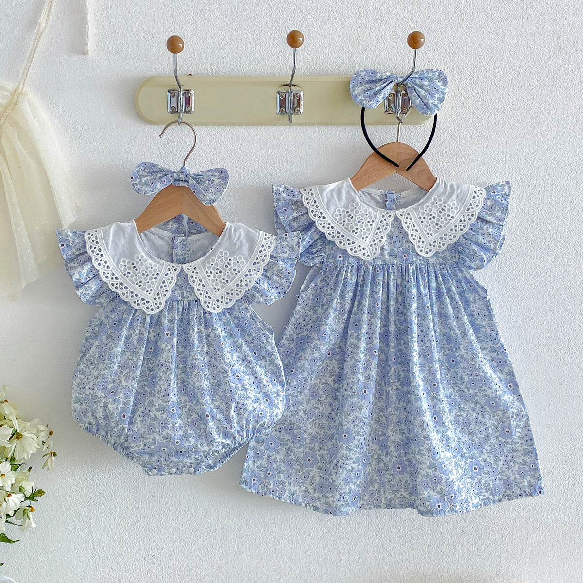 Été Légèreté Bébé Romper Fragments Floraux Été