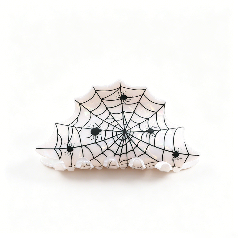 Clip de griffe de requin d'Halloween - Ghost Pumpkin Black Cat Print Hair Accessory for Women Girls P
