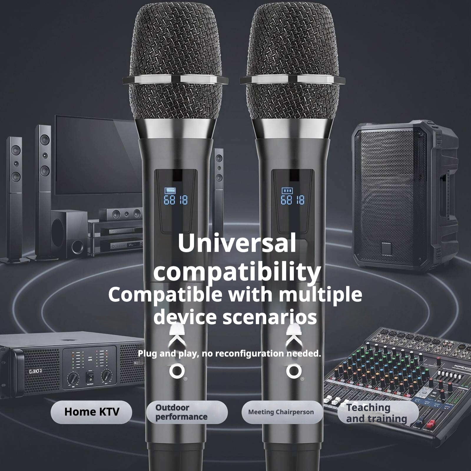 KP-10 11 12 Microphone sans fil universel 2.4G le plus vendu1 à 2 micros portables