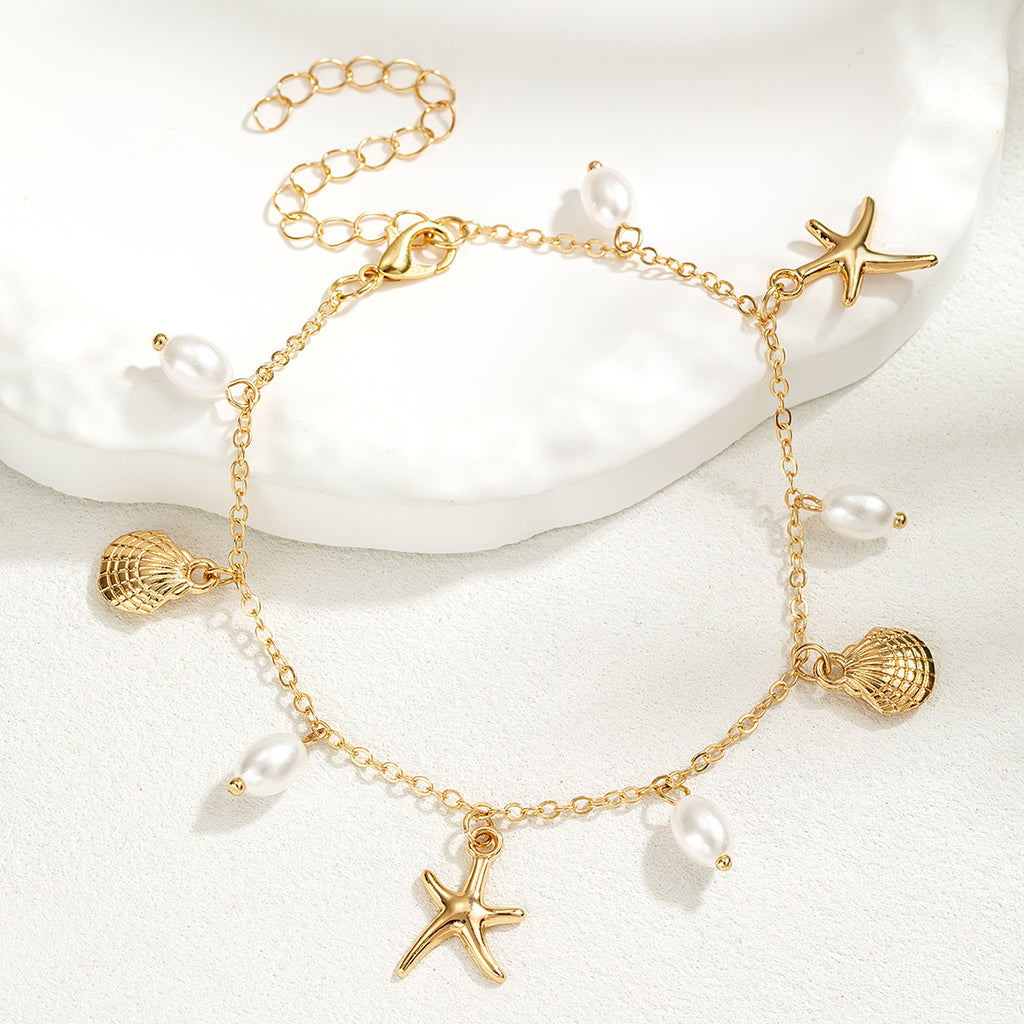 Alliage réglable Pendentif Starfish Anklet pour les femmes