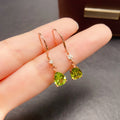 Boucles d'oreilles Peridot Stud naturelles S925 Silver Vacation Style