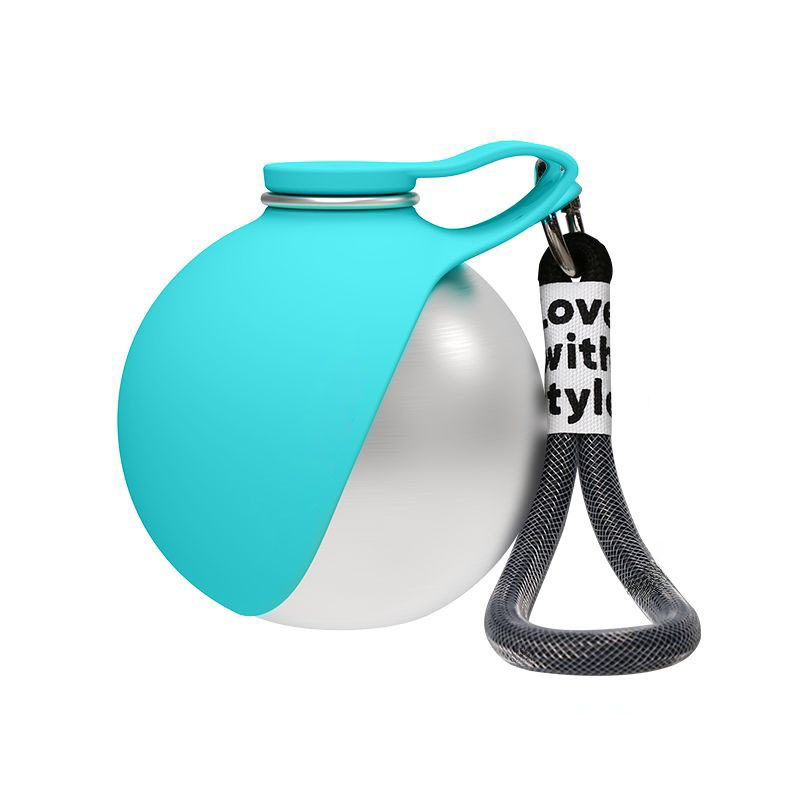 Bouteille d'eau portable pour chien 10oz en acier inoxydable Distributeur d'eau pour chien de voyage avec bol No-Spi