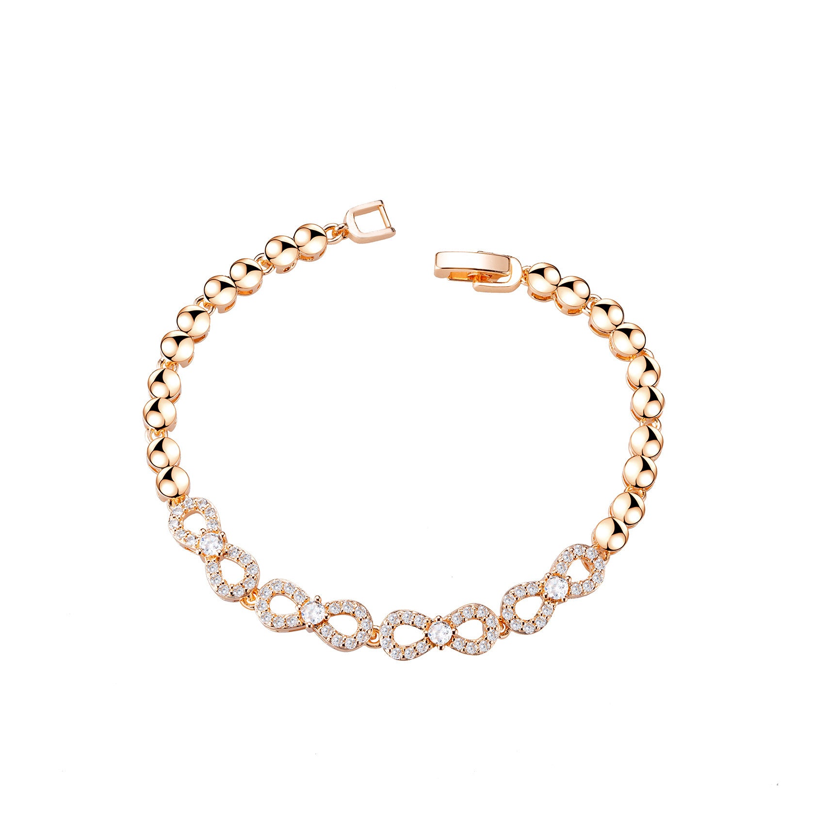 Bracelet Golden Light-Luxury Infinity-Symbol pour femmes