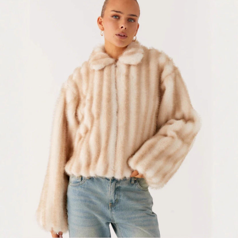 Manteau de fourrure écologique pour femmes
