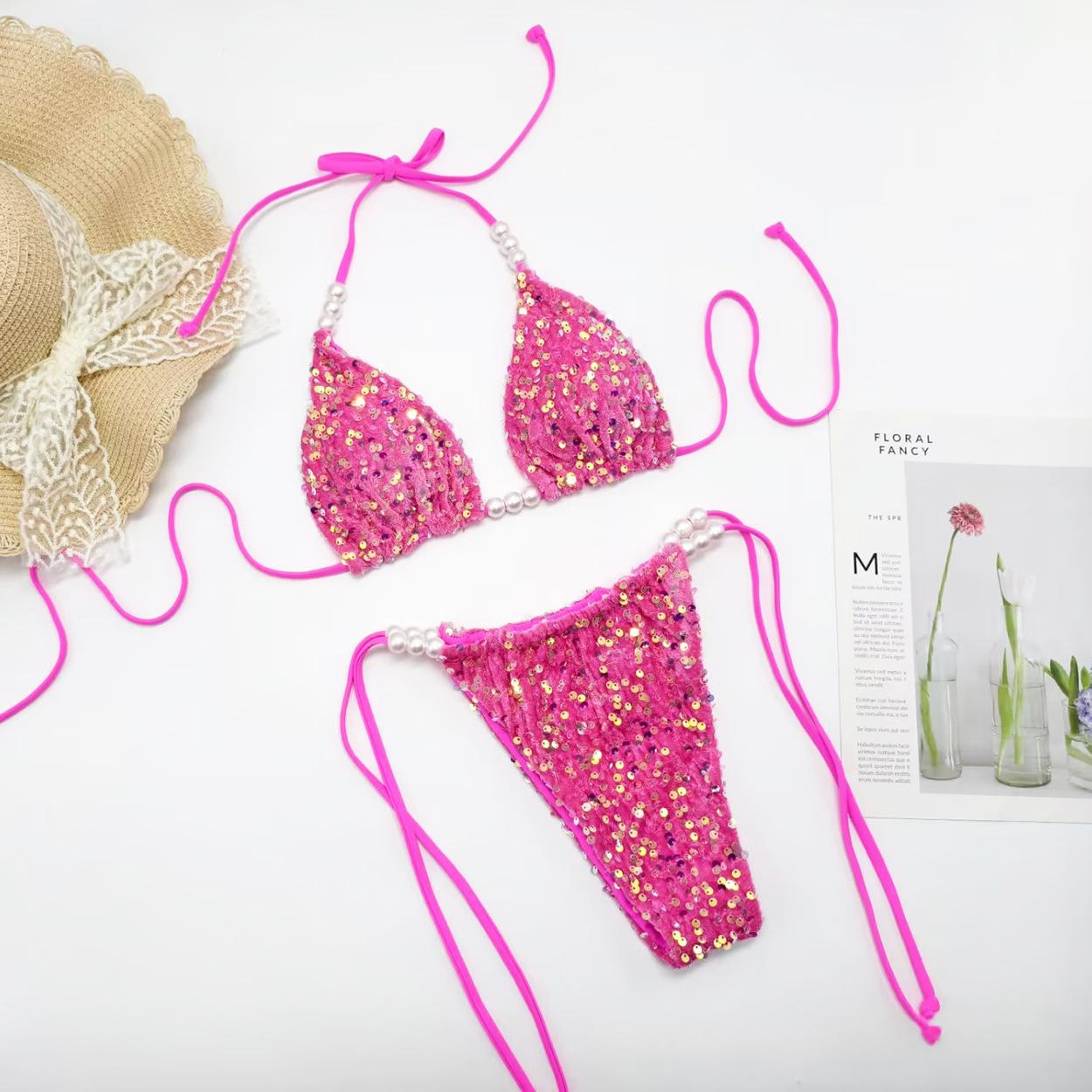 Sexy Iridescent Bikini maillot de bain deux pièces