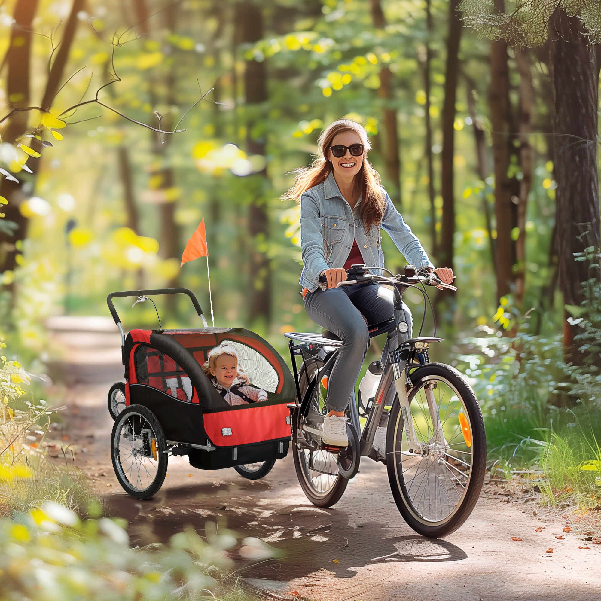 Remorque à vélo pivotante 2-Seat Elite 360 pour enfants Remorque à vélo avec résistant à l'eau W