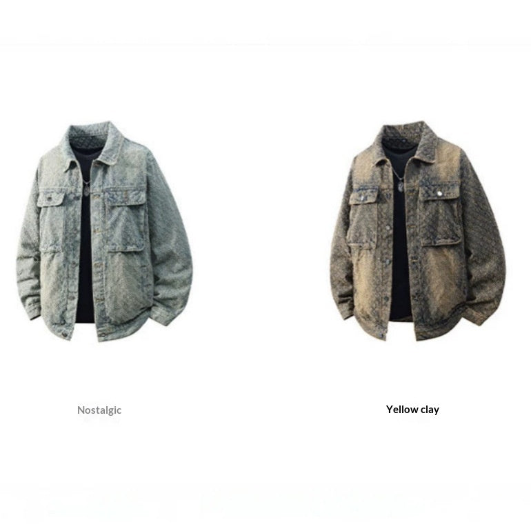 Veste de travail pour hommes lavés, style coréen