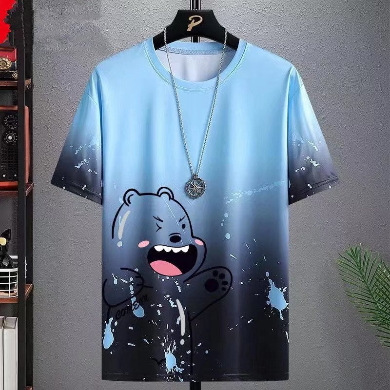 T-shirt décontracté polyvalent de demi-longueur gradué