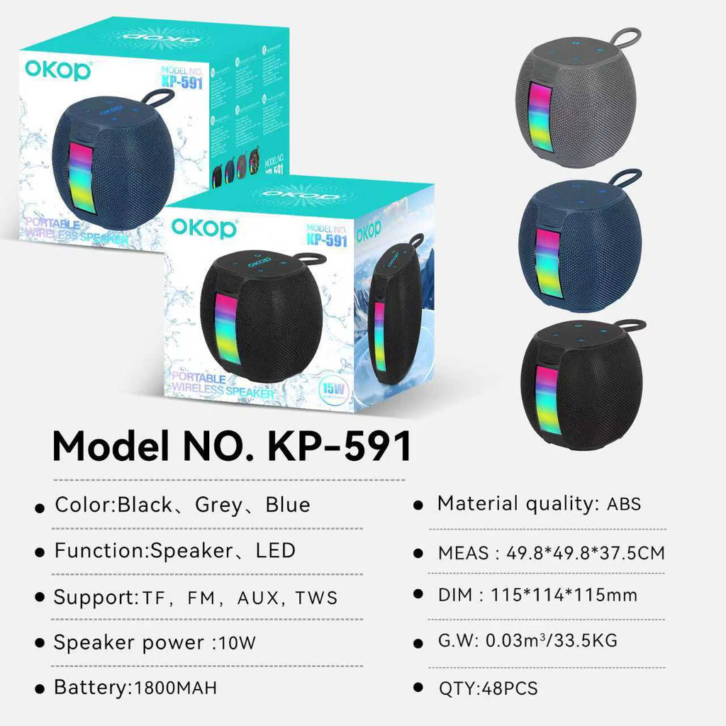 Haut-parleur Bluetooth portable KP-591 le mieux vendu avec mini-carte compatible RGB
