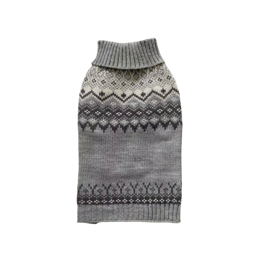 Gris Fair Isle Sweater Little Dog Teddy Sweater Automne Et l'hiver