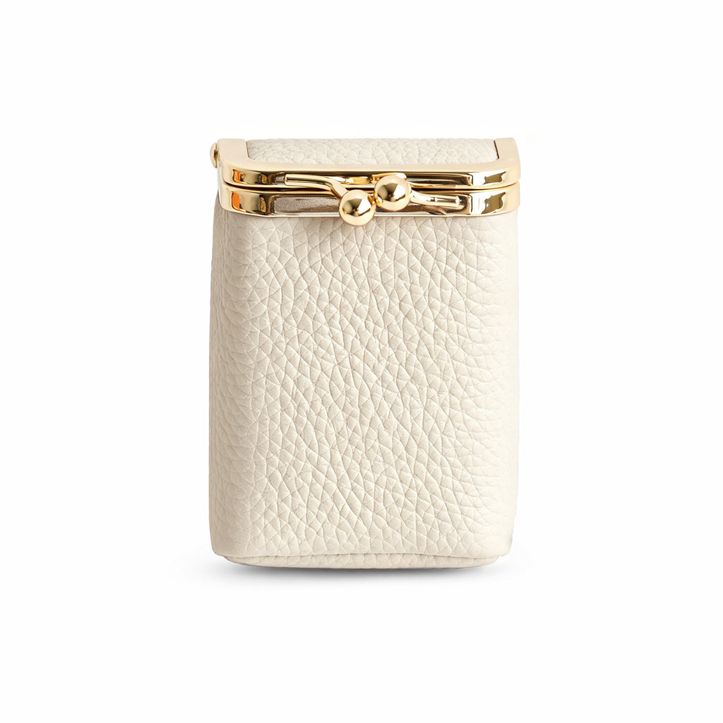 Mini sac rouge à lèvres en cuir
