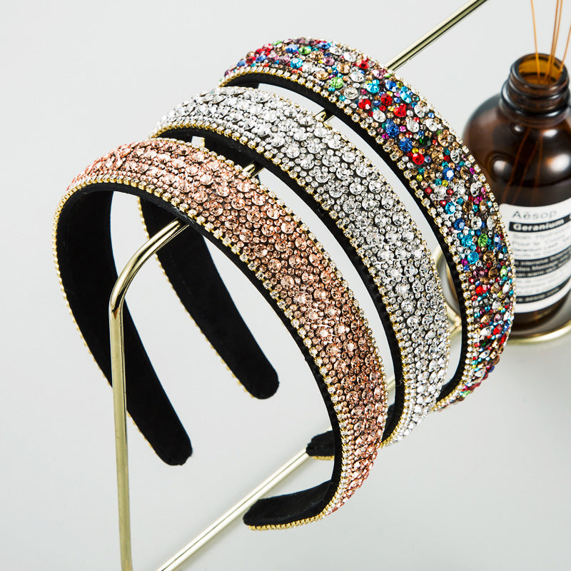 Trendy Colorful Diamant Non-slip Bandeau Femmes Simple